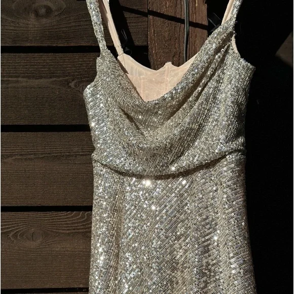 Brand new For love and lemons Candice dress sparkly sequin party NYE black bow - Picture 1 of 5